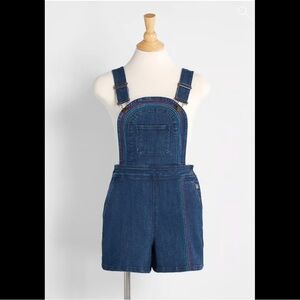 ModCloth Bouncing Over The Rainbow Denim Shortalls